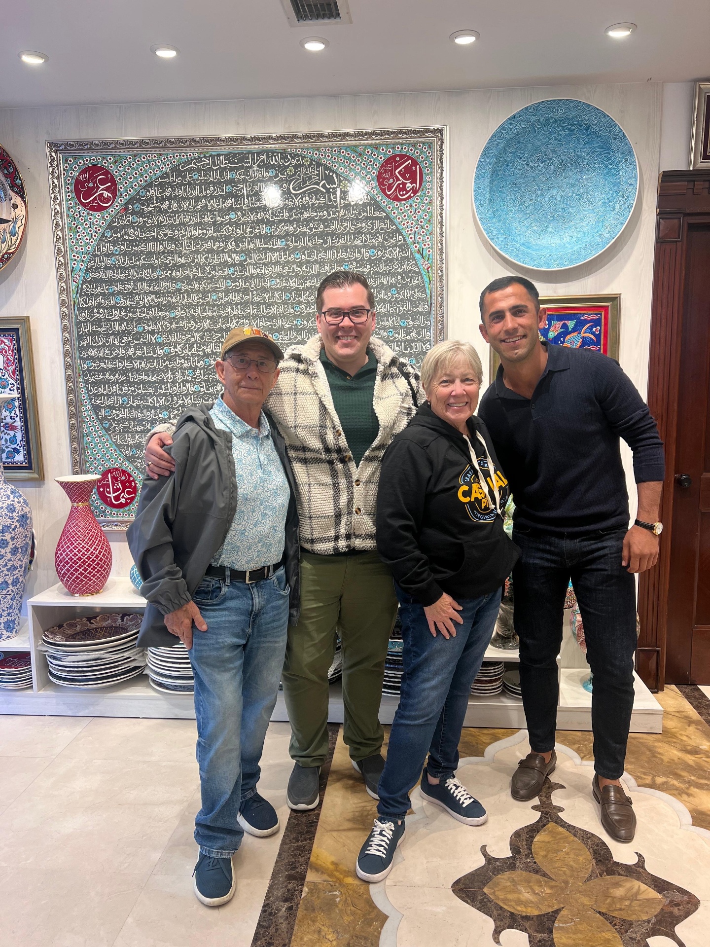 Guests at an Iznik tile shop in the Old City